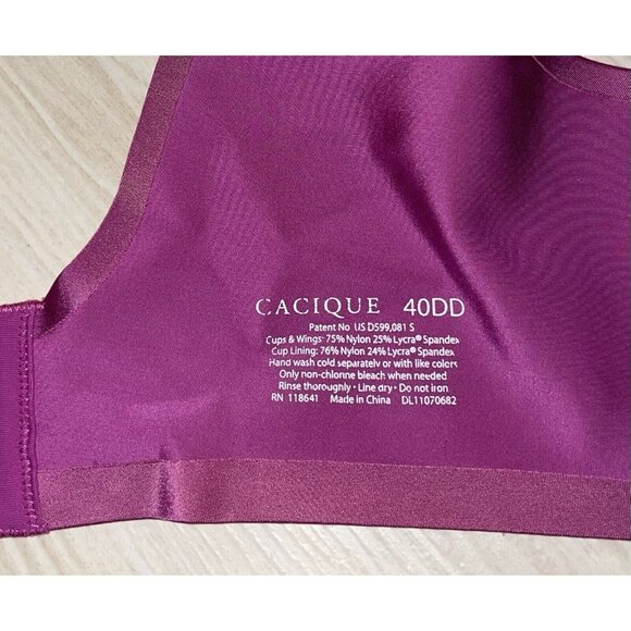 Cacique Lane Bryant Unlined Bra Underwire Womens 40DD Purple - Picture 6 of 6